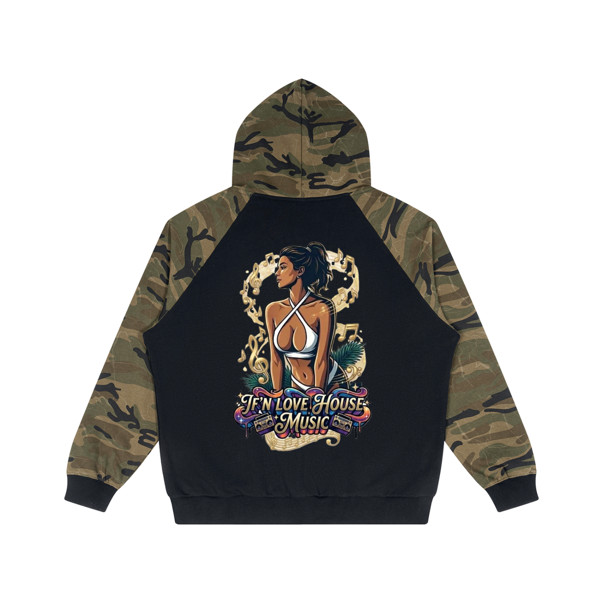 Unisex Camo-iFNLOVE Zip Hoodie