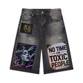 Men’s Vintage Wash Wide Leg Denim Shorts