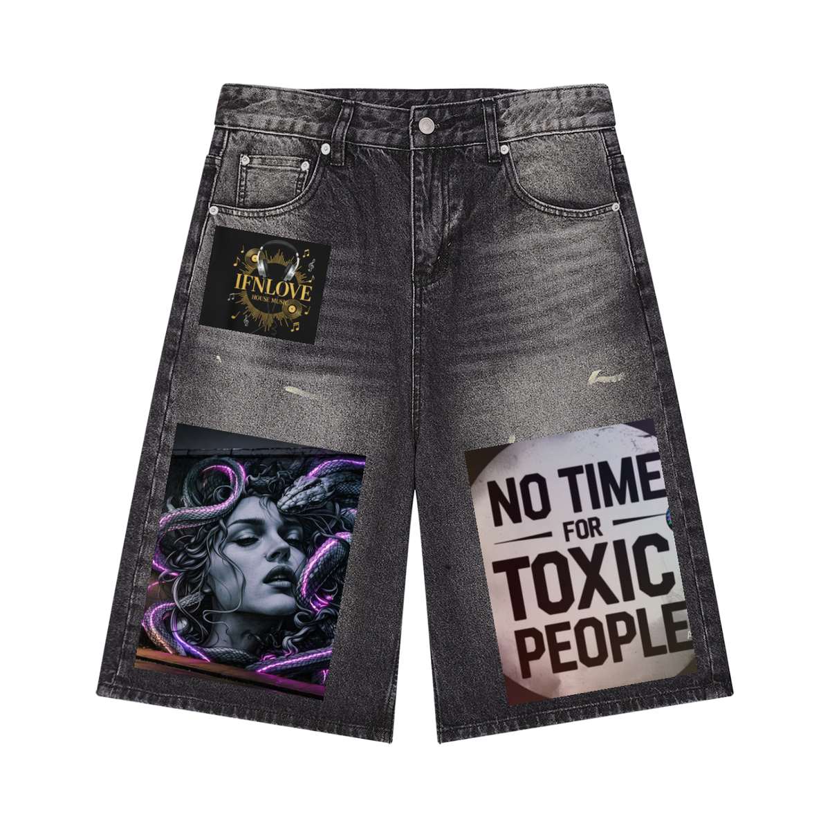 Men’s Vintage Wash Wide Leg Denim Shorts