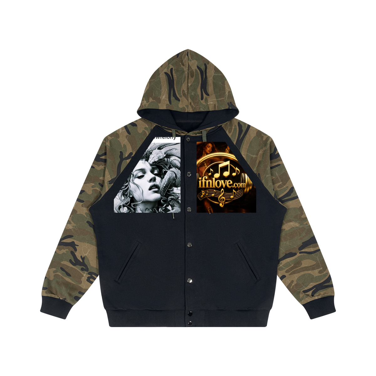 Unisex Camo-iFNLOVE Zip Hoodie